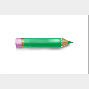 Green Pencil Posters and Art